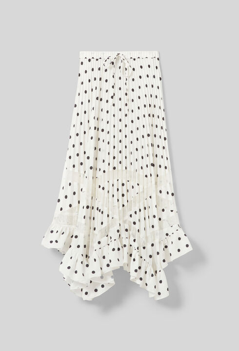 Polka dot pleated skirt