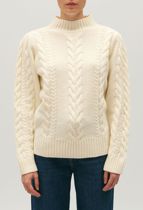 Ecru cable knit jumper