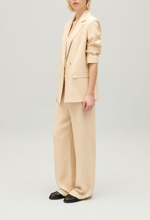 Beige textured suit jacket