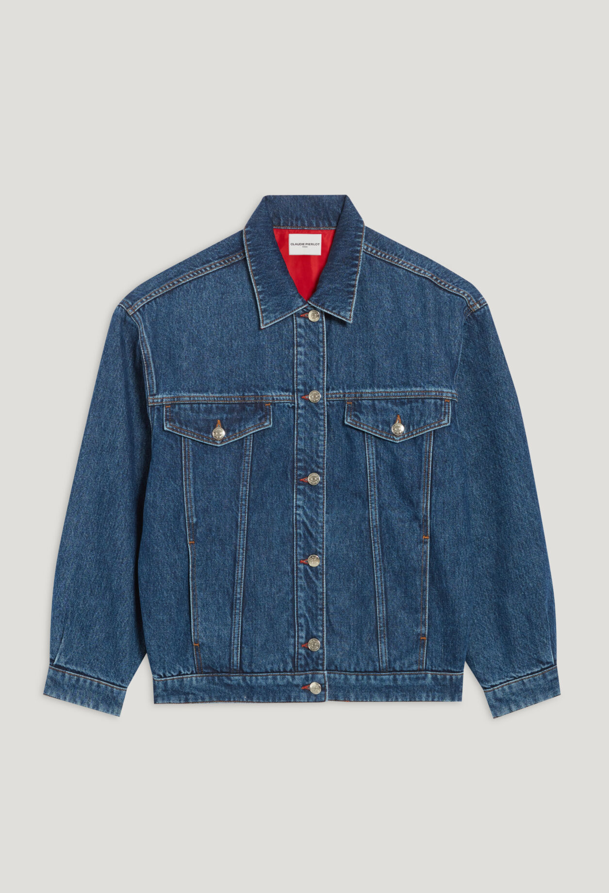 Reversible oversized denim jacket