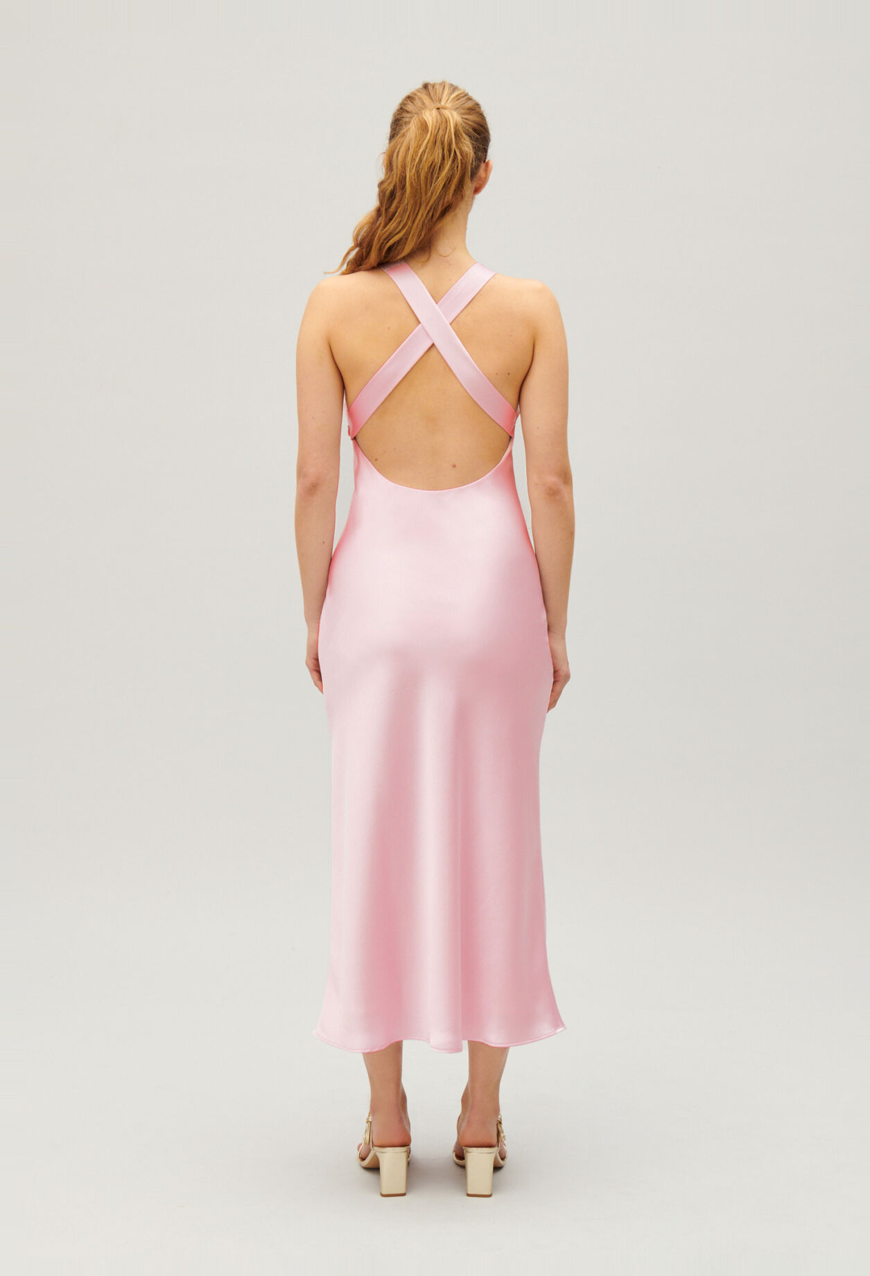 Long satin dress