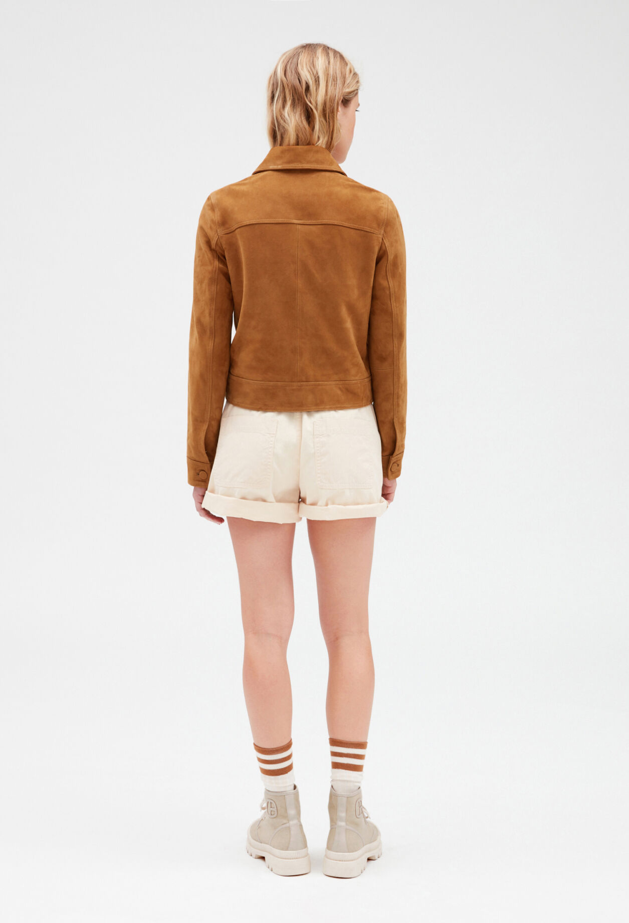 Short camel suede jacket Short camel suede jacket