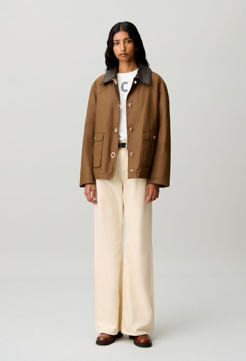 Short waxed parka