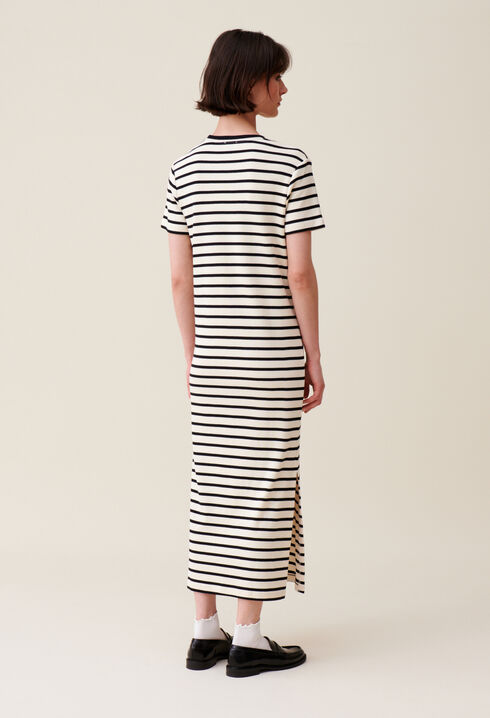Striped Midi Jean Dress