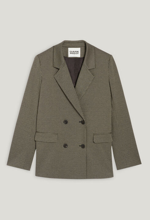 Chocolate houndstooth suit jacket