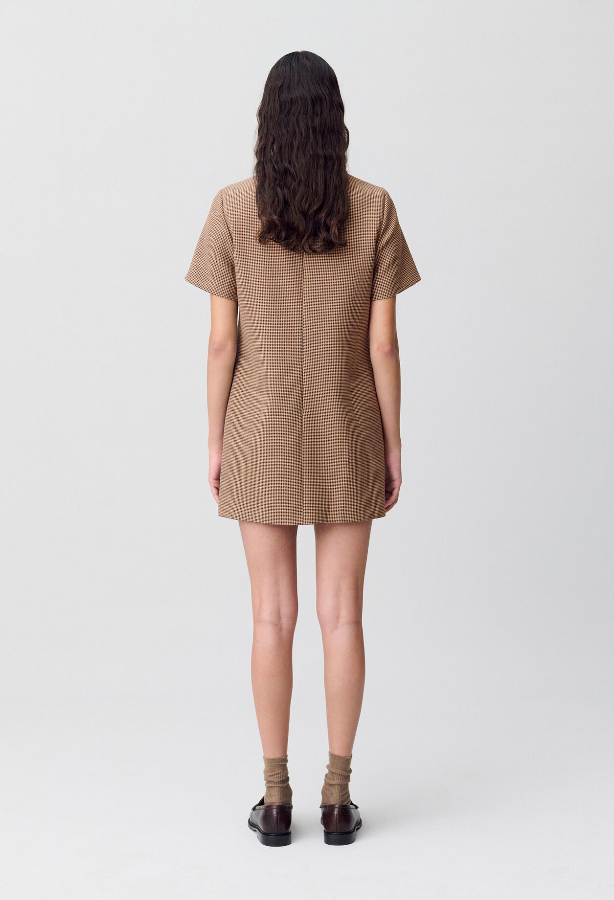 Shift dress with leather detailing Shift dress with leather detailing