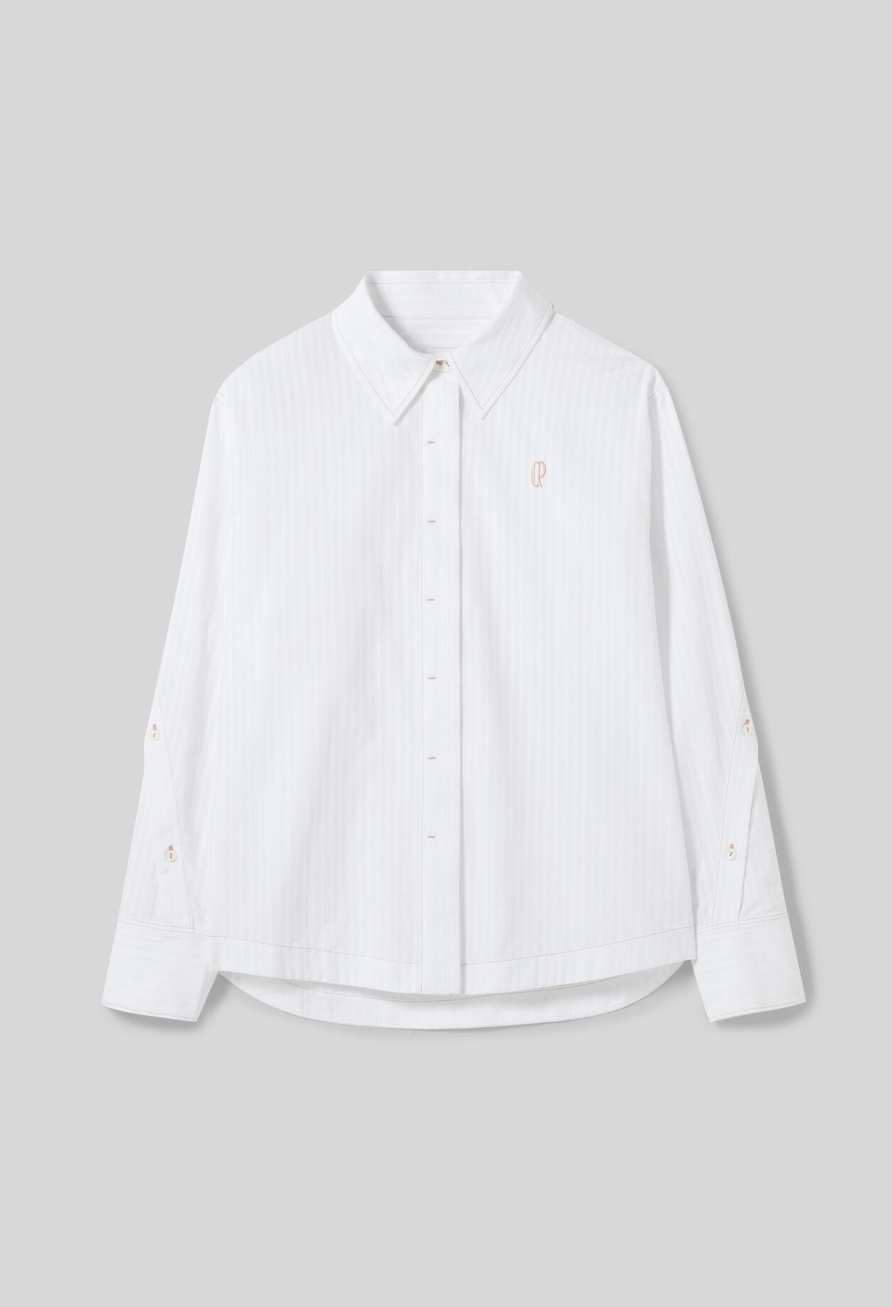 Striped poplin shirt