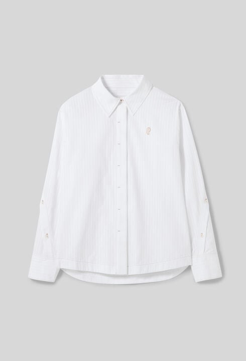 Striped poplin shirt