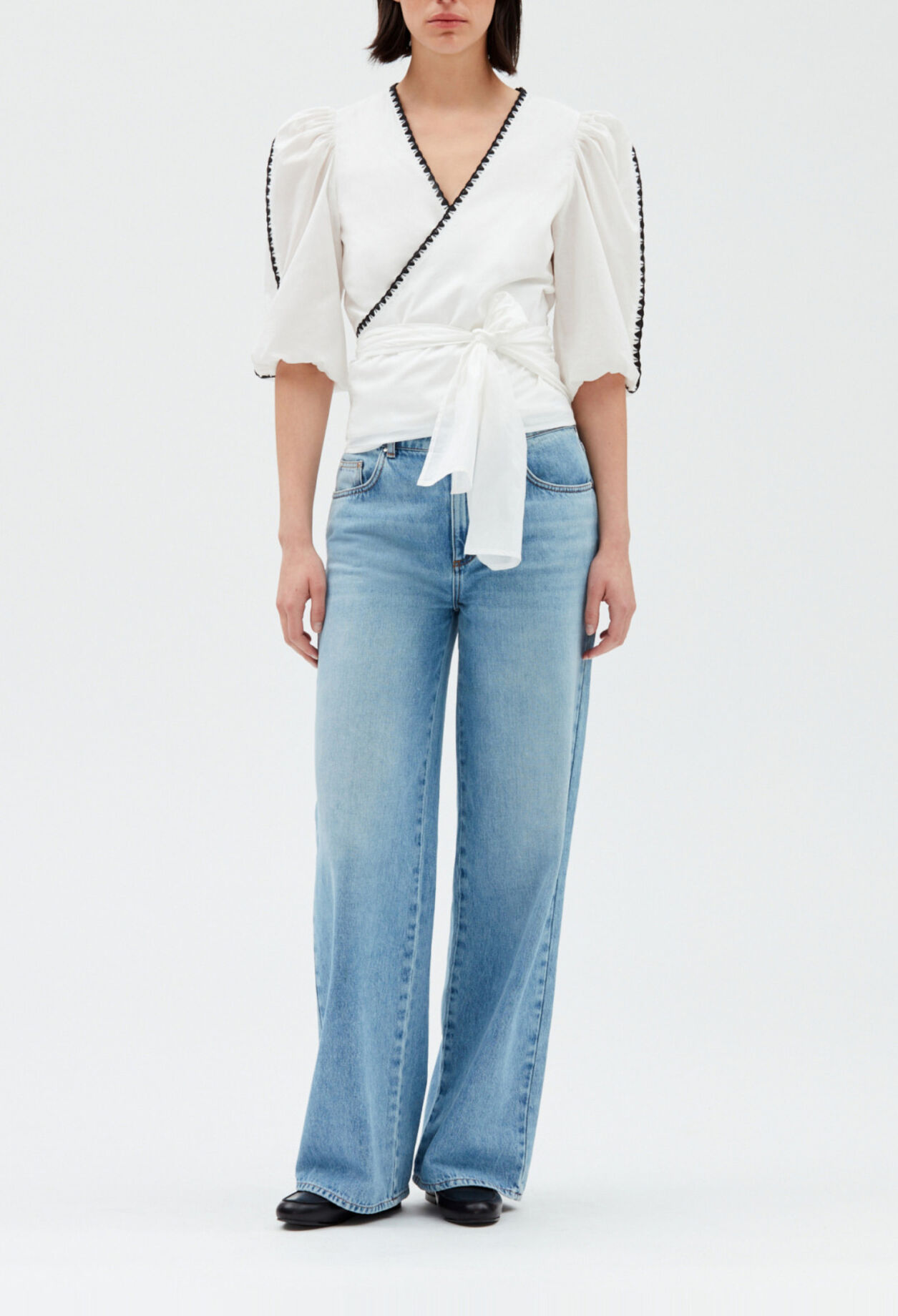 Ecru wraparound blouse