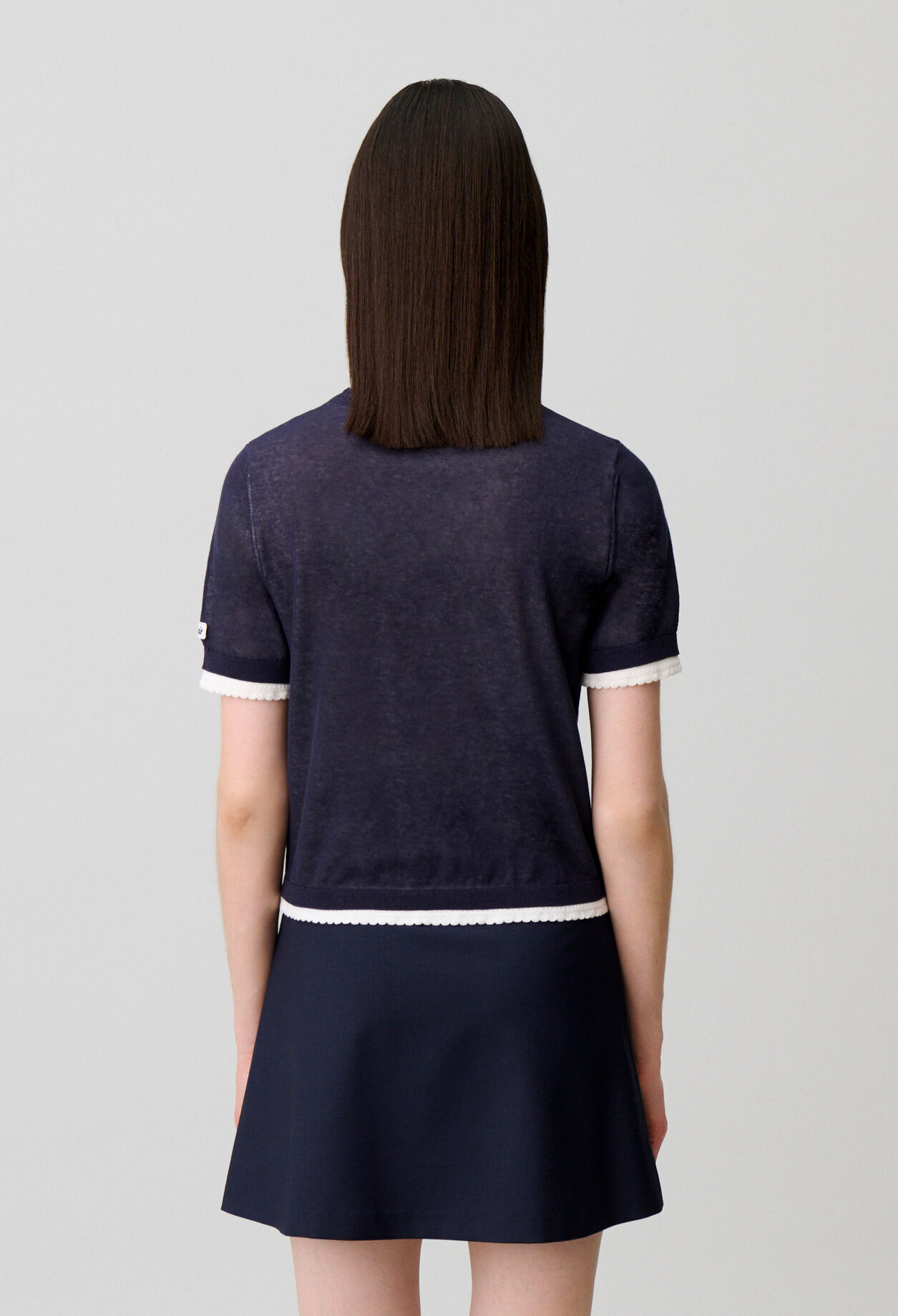 Contrast knit jumper