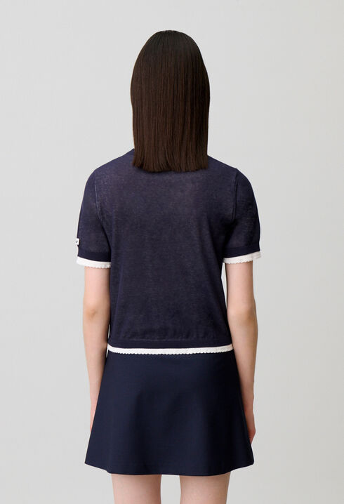 Contrast knit jumper