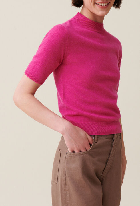 Wool jumper with high neck
