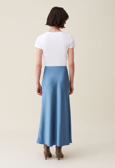 Flowing Satin Midi Skirt