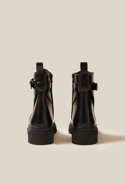 Leather combat boots