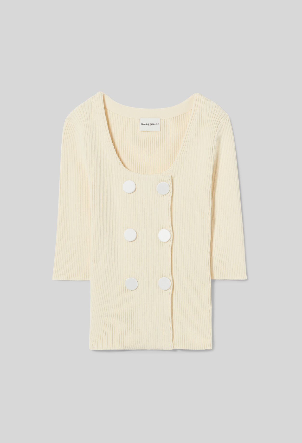 Round neck knitted cardigan