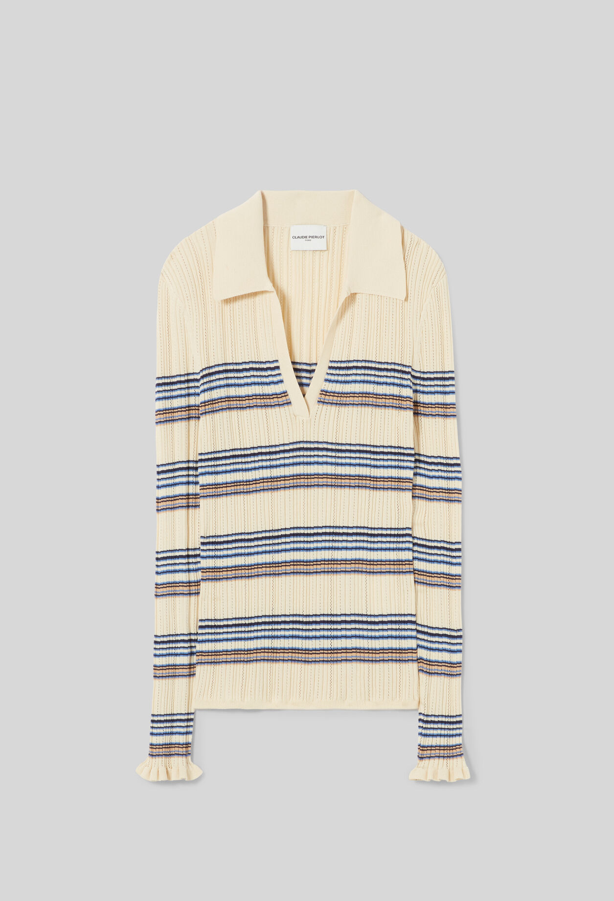 Multicolour striped knit top