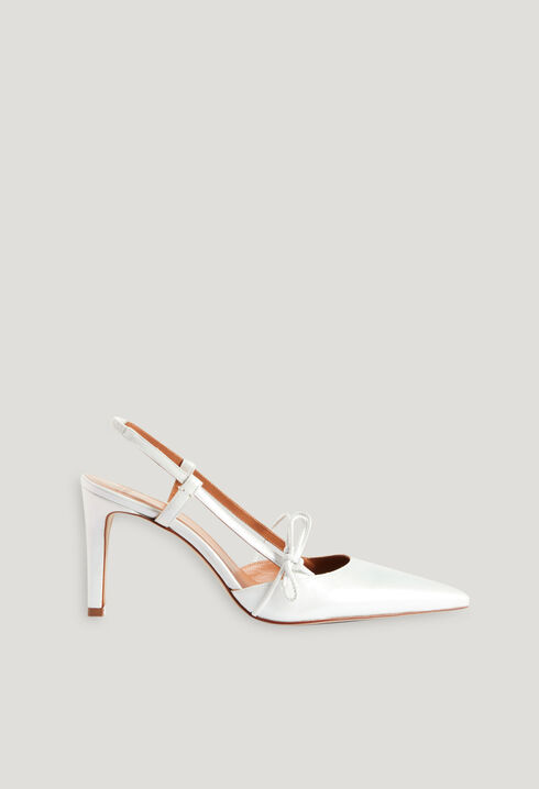 Pearly leather heels