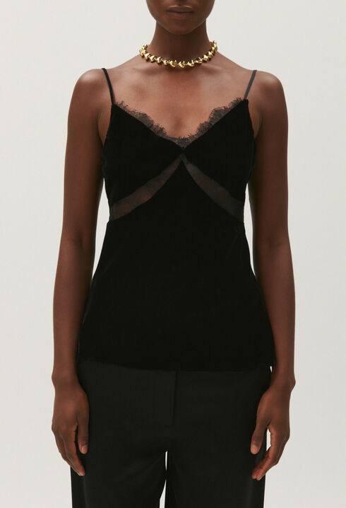 Black velour cami