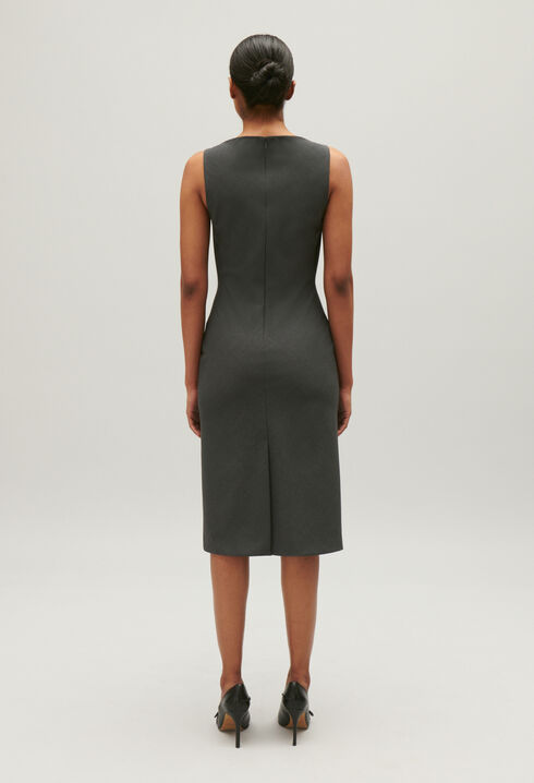 Black midi shift dress