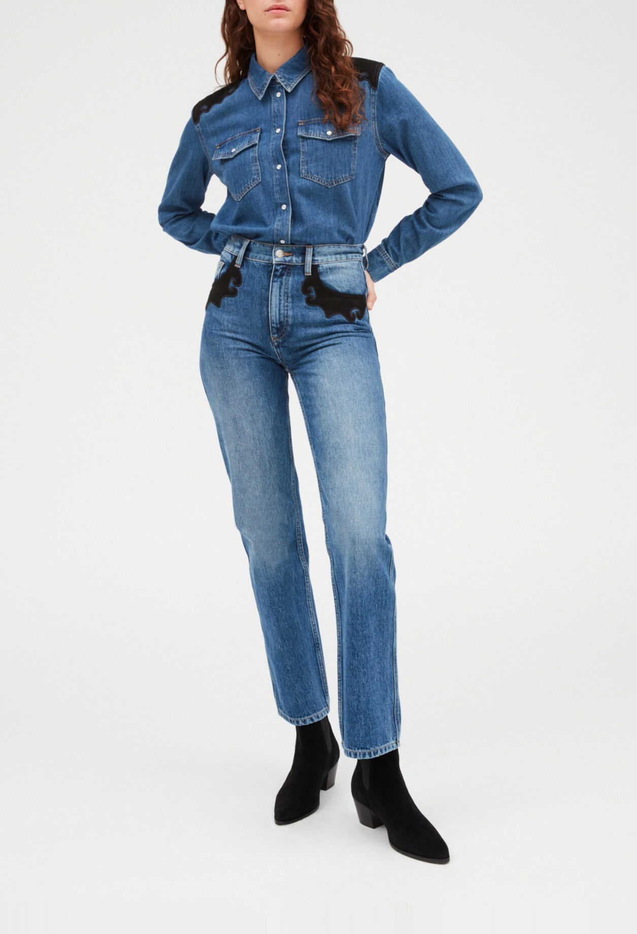 Mid blue denim shirt Mid blue denim shirt