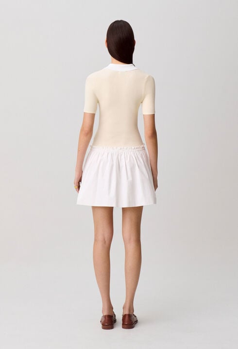 Short bi-material dress