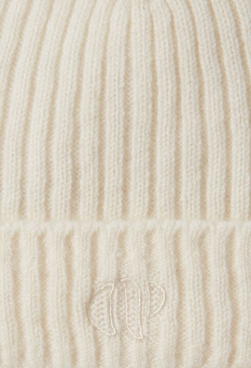 Cashmere ribbed hat CP embroidery