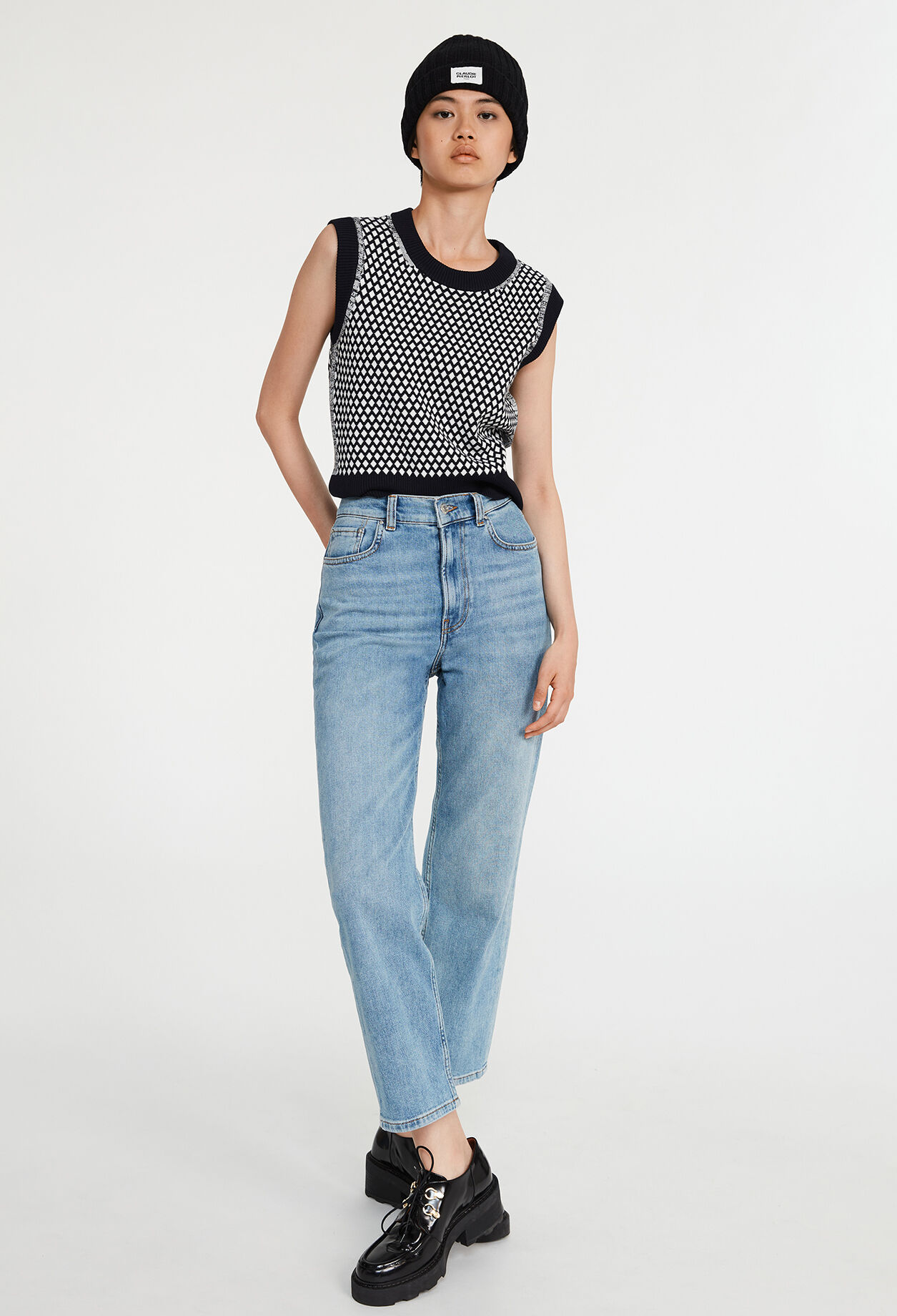 Pull sans manche à motifs graphiques Pull sans manche à motifs graphiques