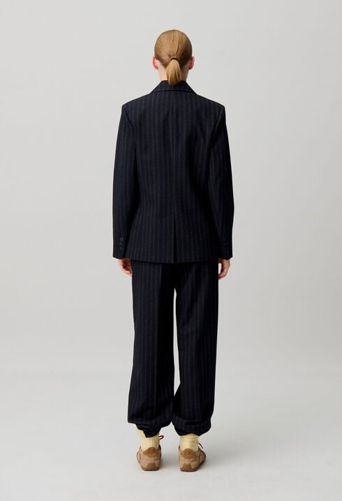 Striped wool-blend jacket