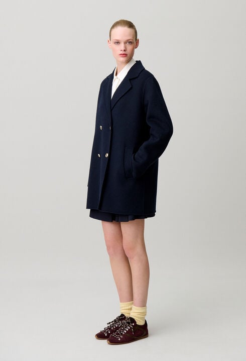 Tailored collar wool coat