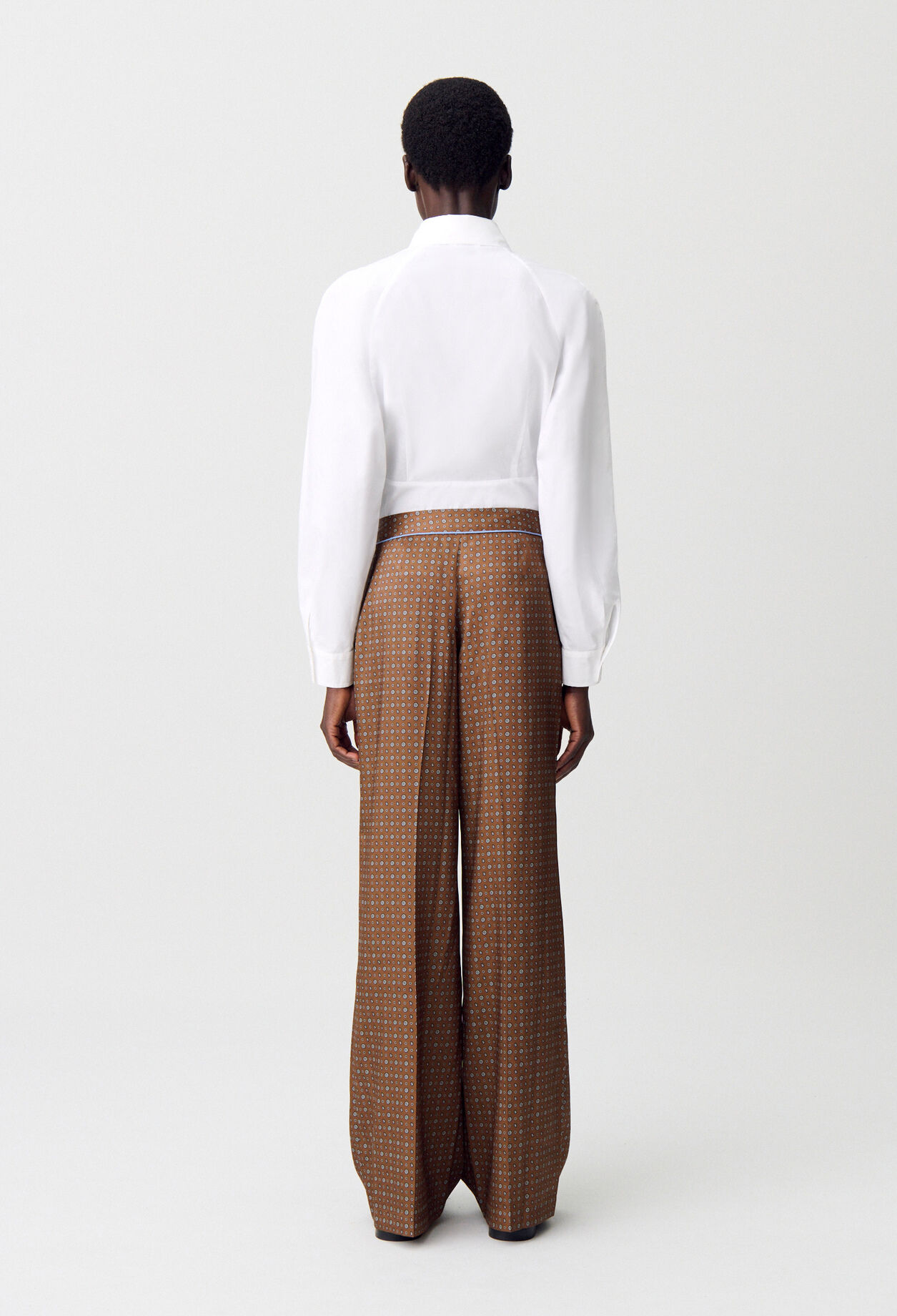 Printed fluid trousers