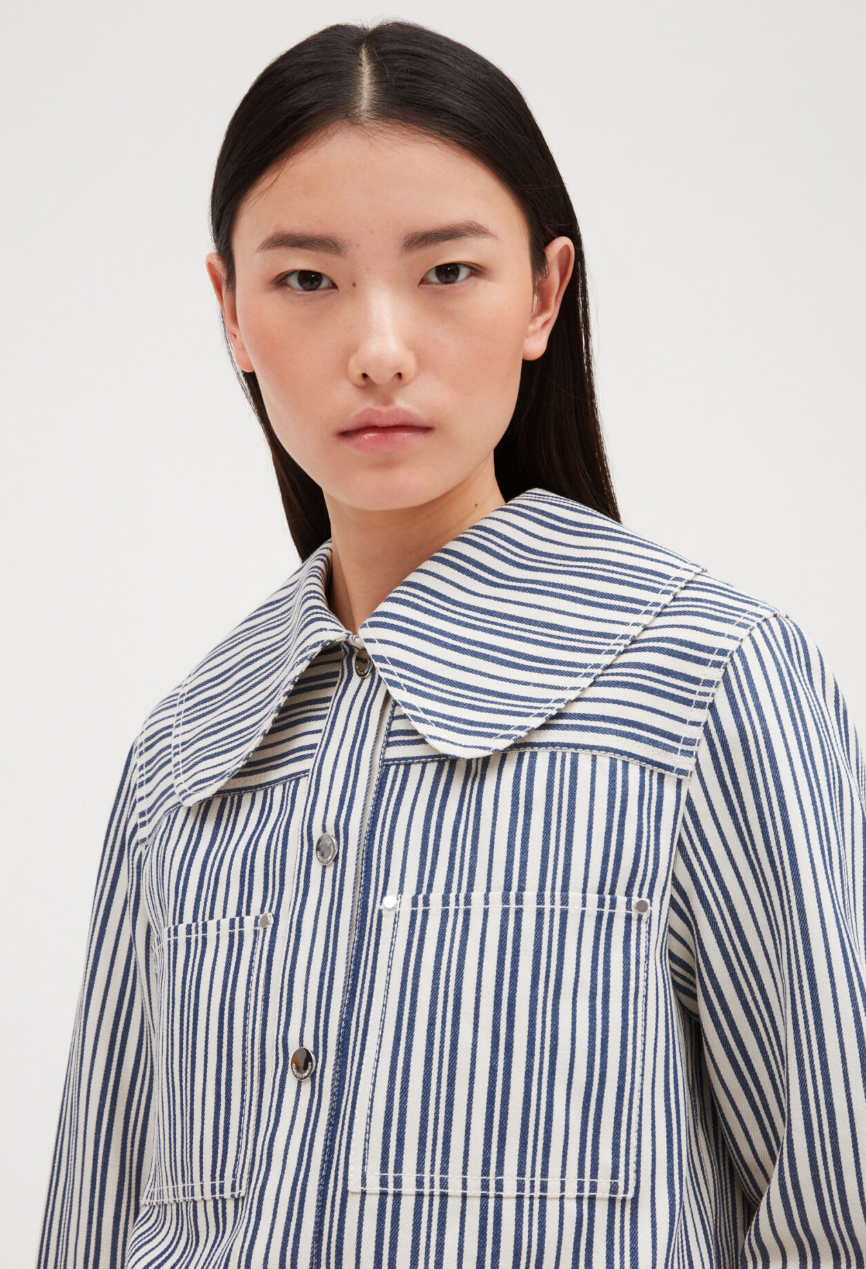 Striped denim jacket