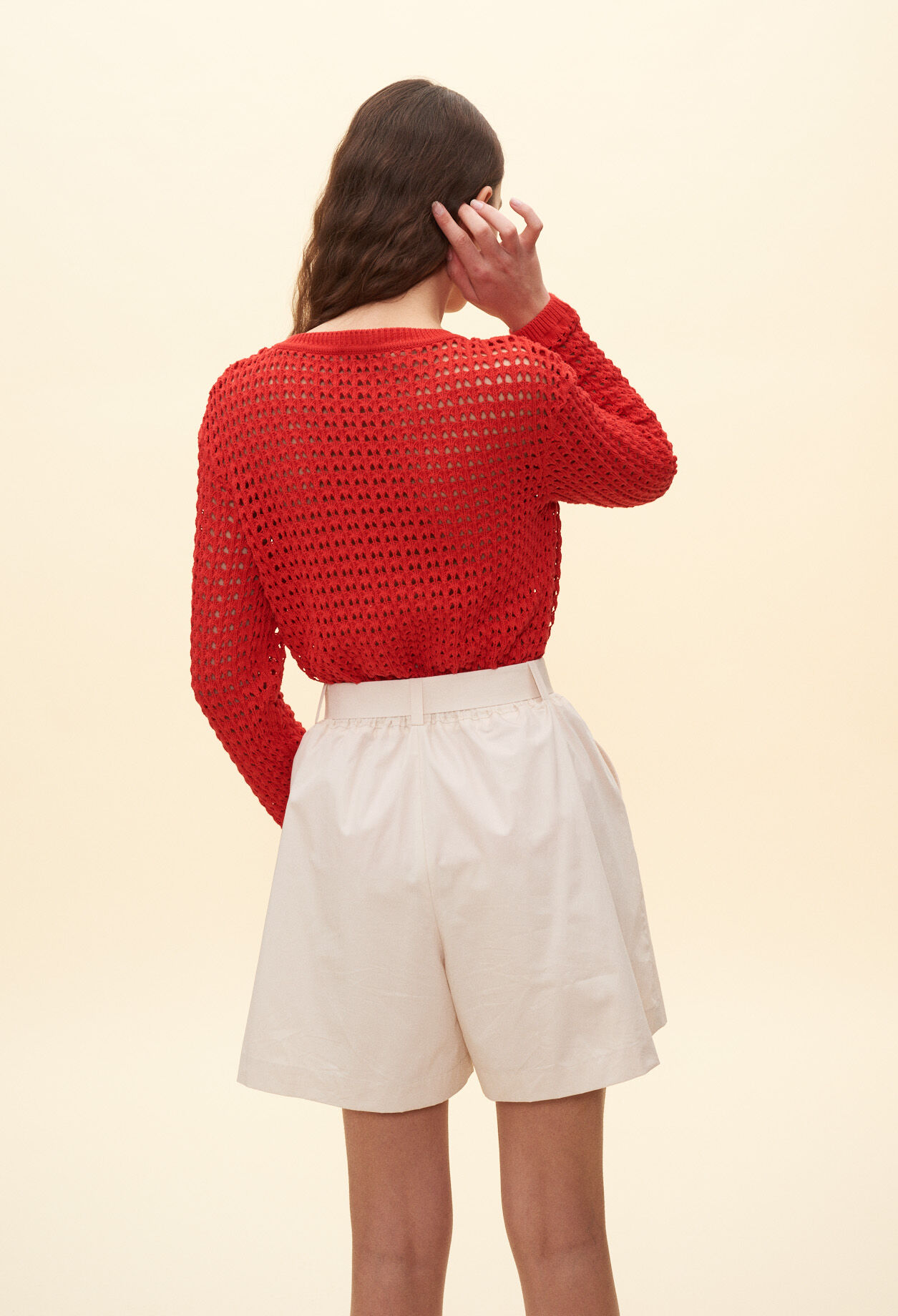 Red openwork sweater Red openwork sweater