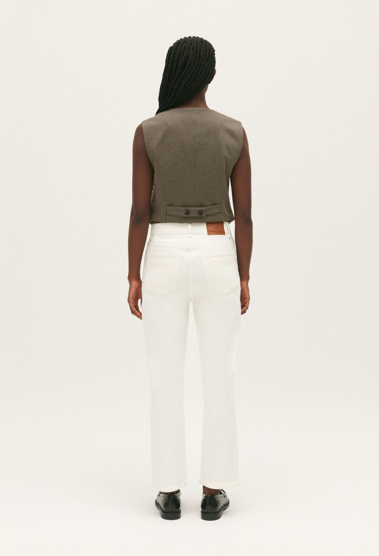 Ecru straight-fit jeans