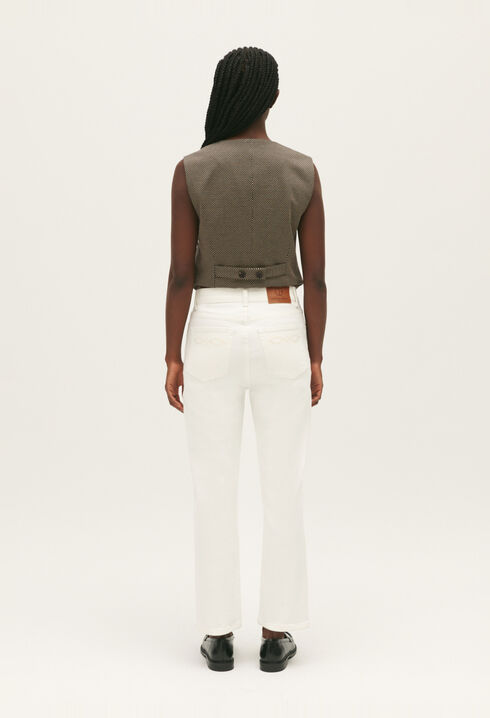 Ecru straight-fit jeans