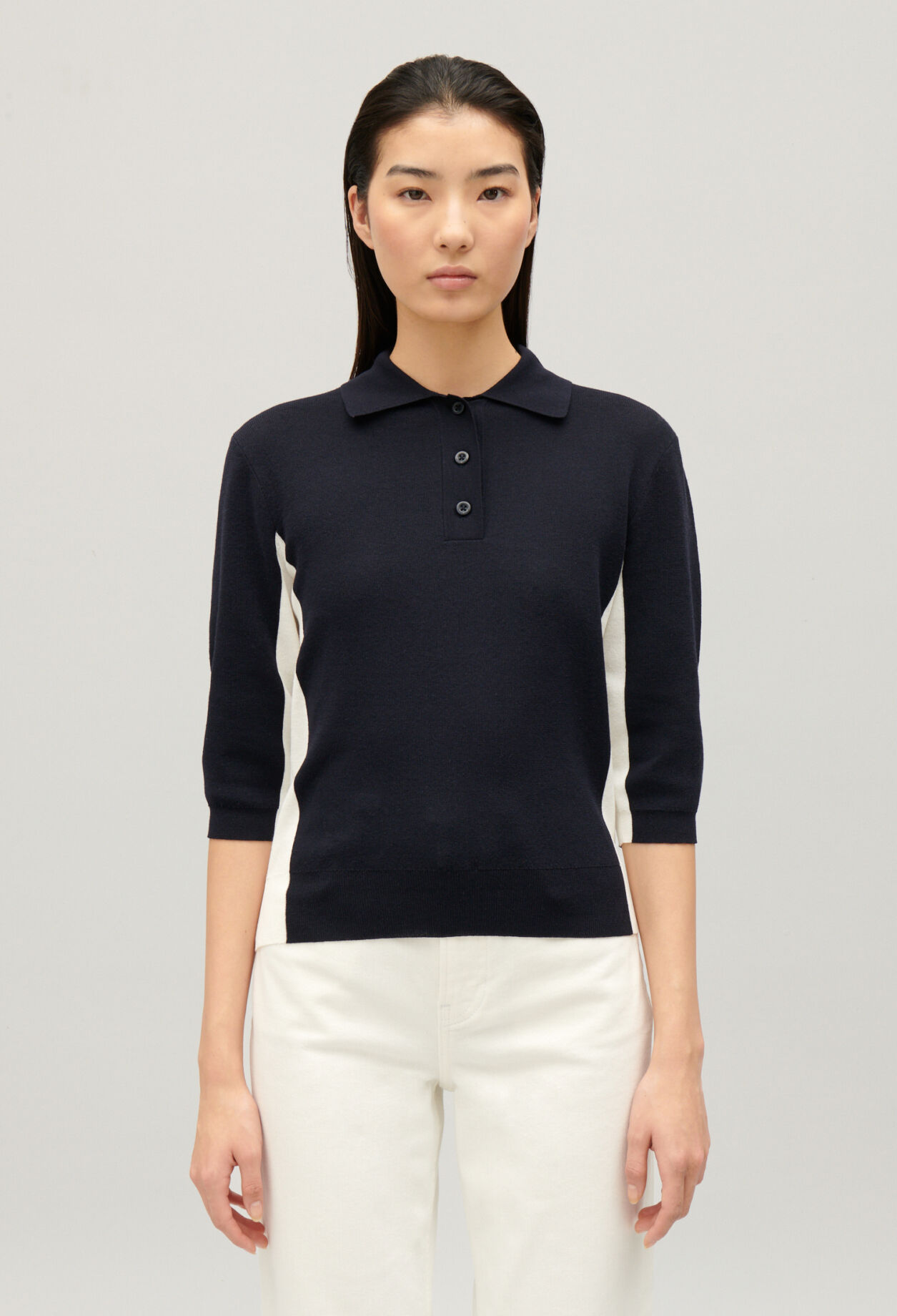 Two-tone polo jumper