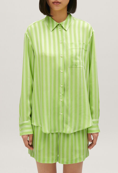 Matcha striped floaty shirt