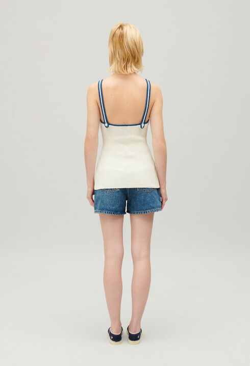 Cream knitted vest top