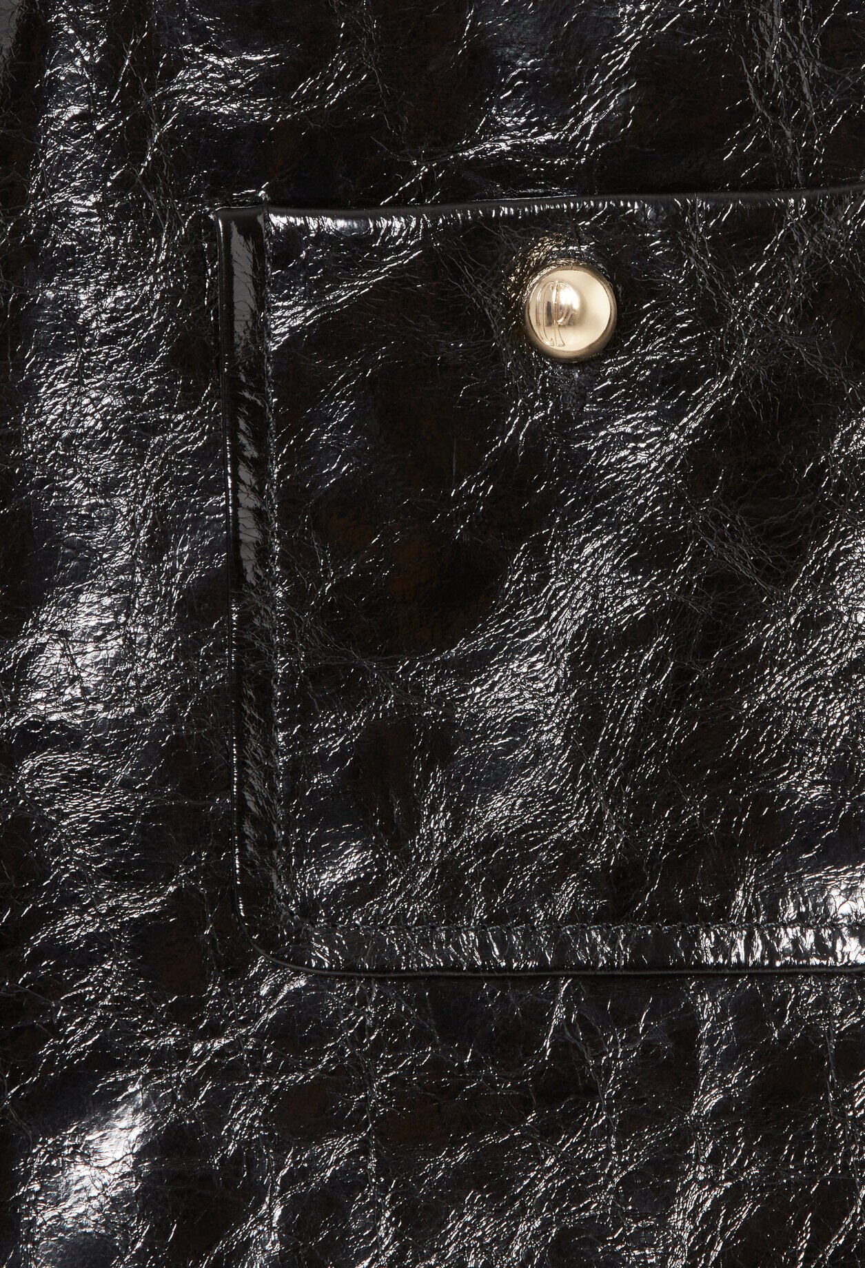 Cracked patent leather skirt