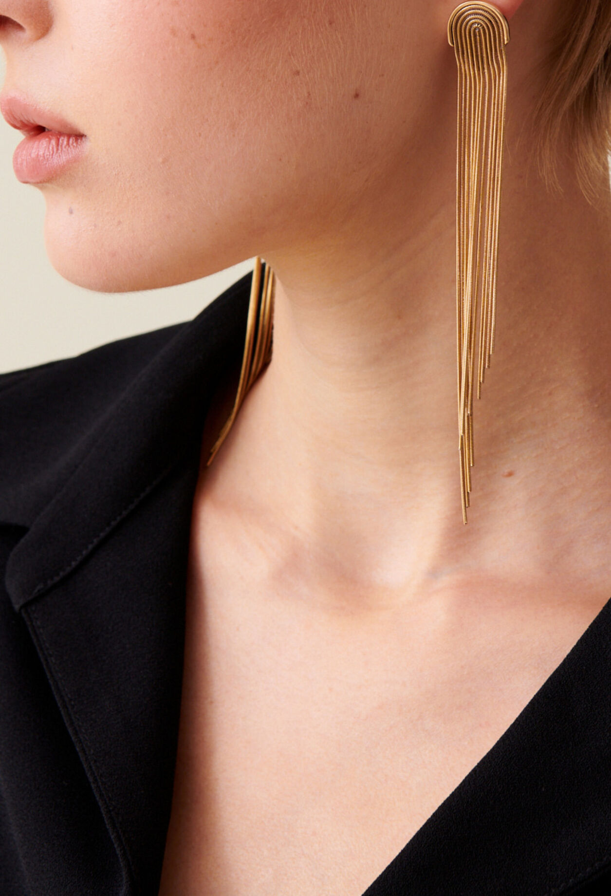 Gold cascade earrings