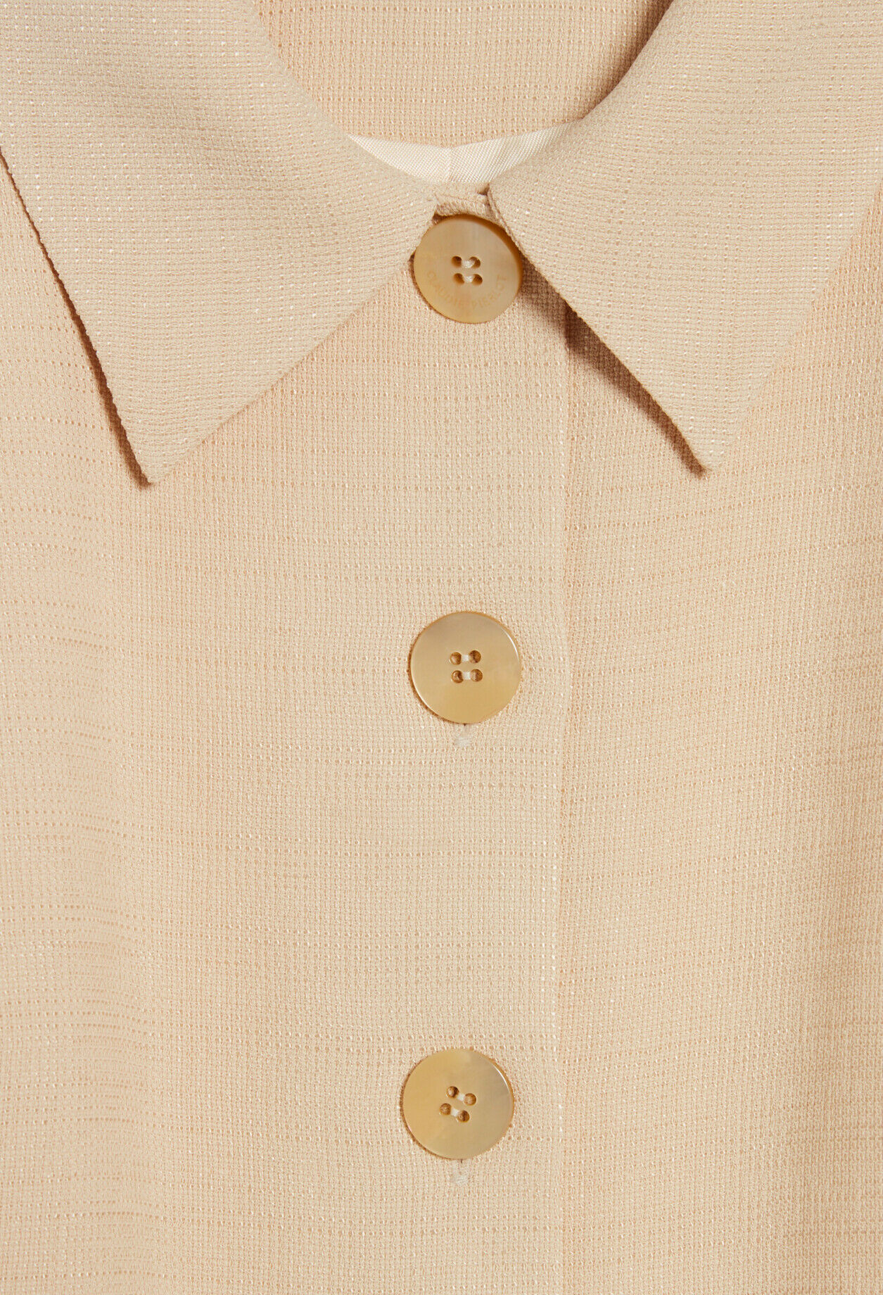 Short beige button dress