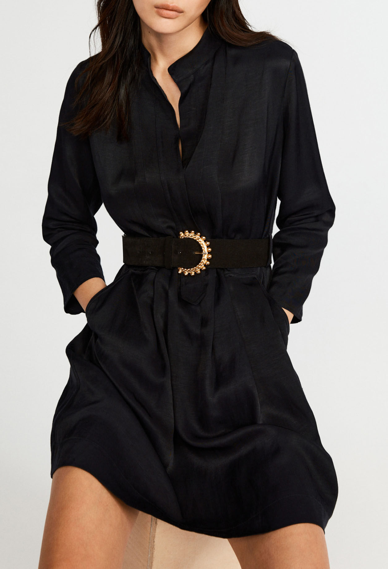 Belted midi dress