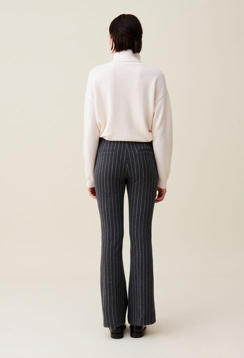 Striped flared trousers