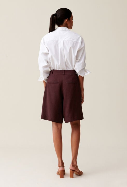 High-Waisted Cappuccino Bermuda