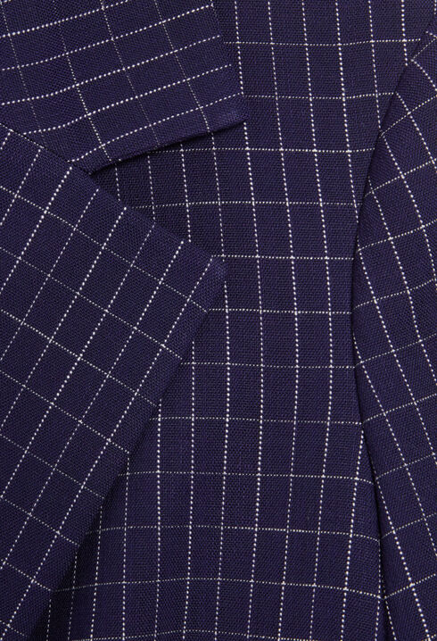 Indigo checked suit jacket