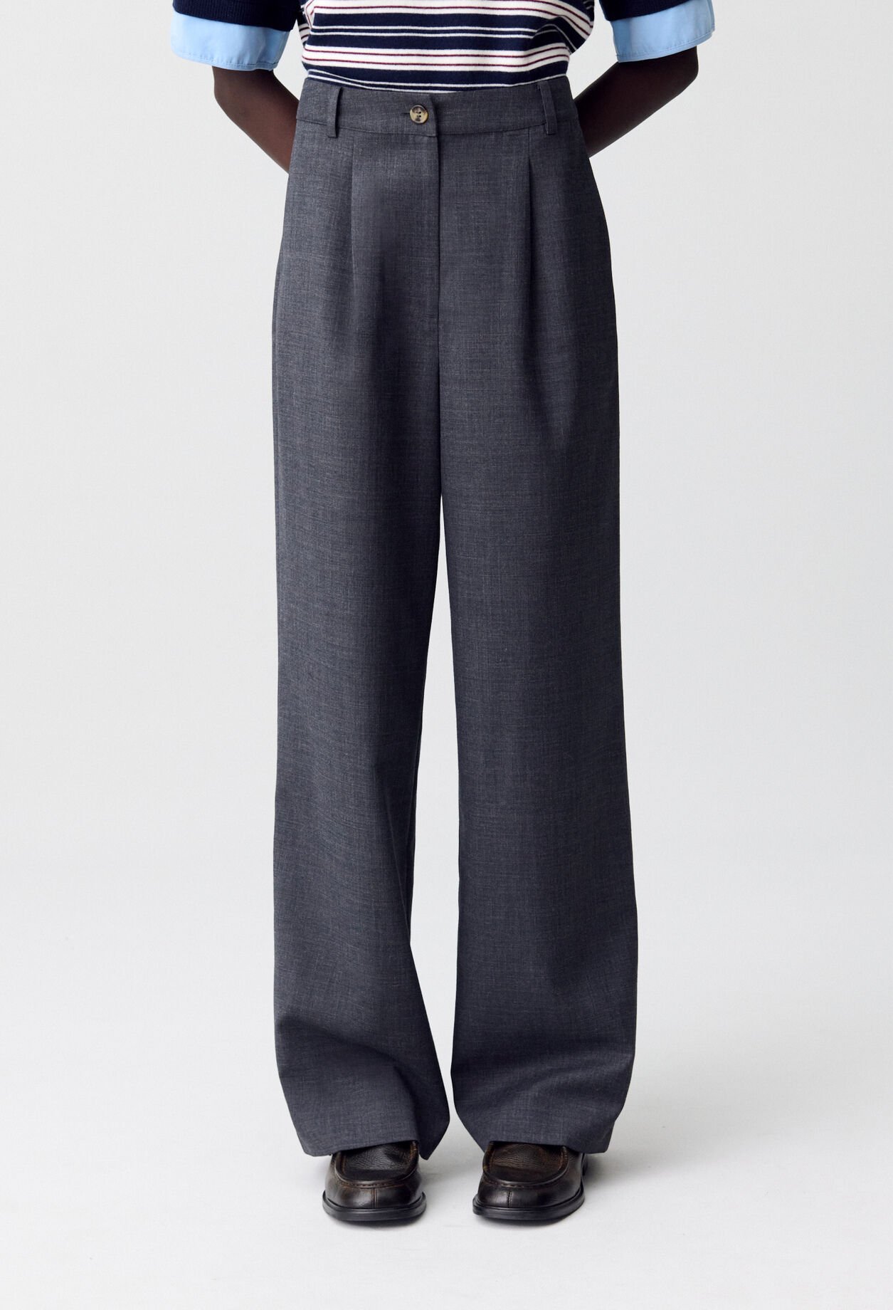 Wide-leg Tailored Trousers