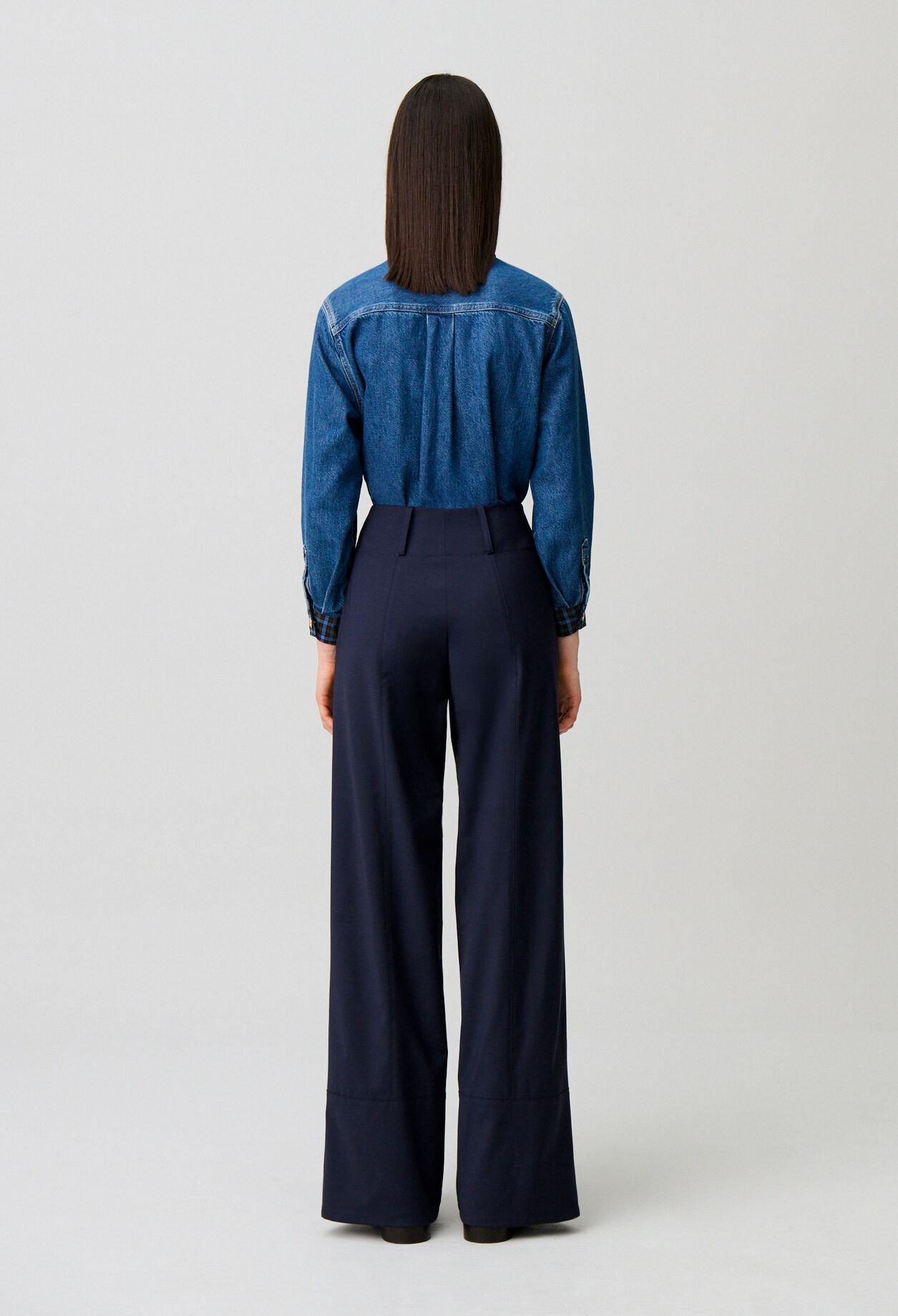 Wool blend trousers