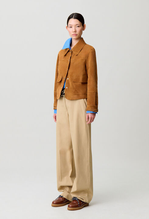 Suede leather jacket