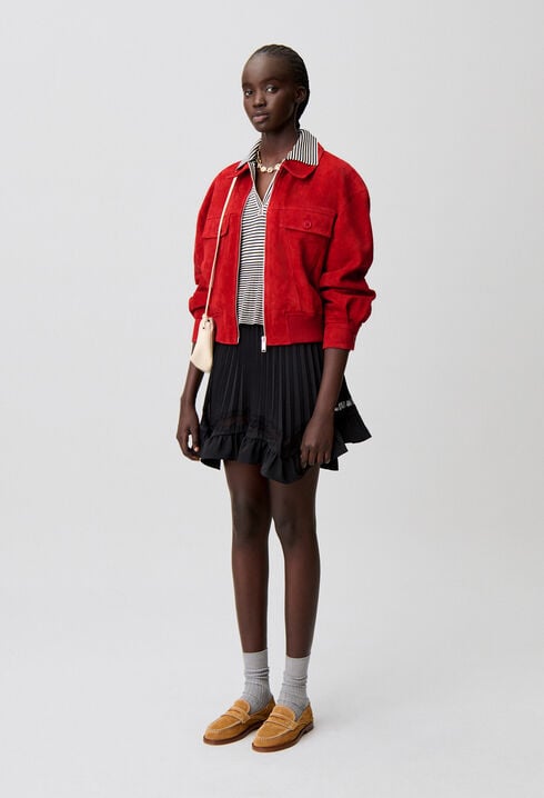 Red suede jacket