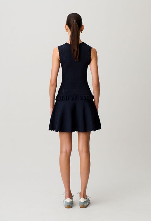 Ruffled knit dress