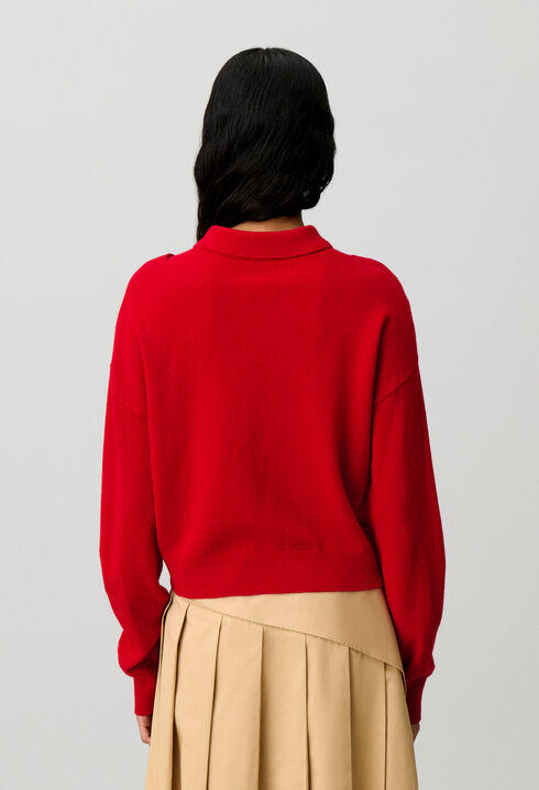 V-neck wool jumper
